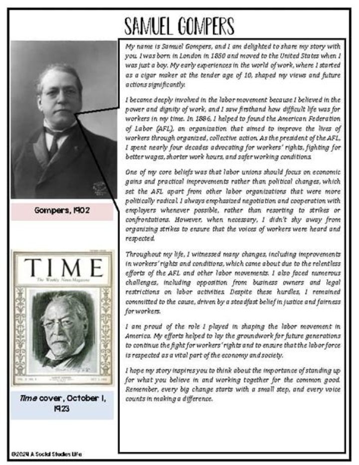Samuel Gompers Biography - Childhood, Life Achievements & Timeline